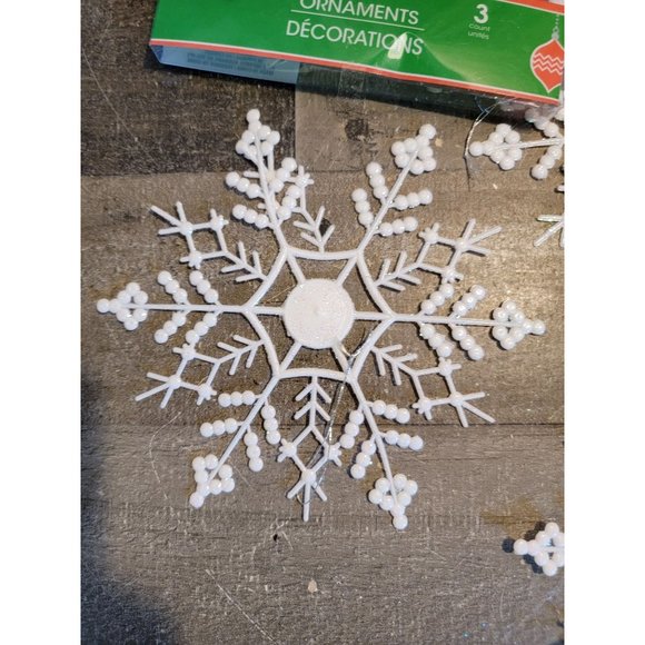 Christmas house white glitter ornaments set Decor Xmas - Picture 2 of 5